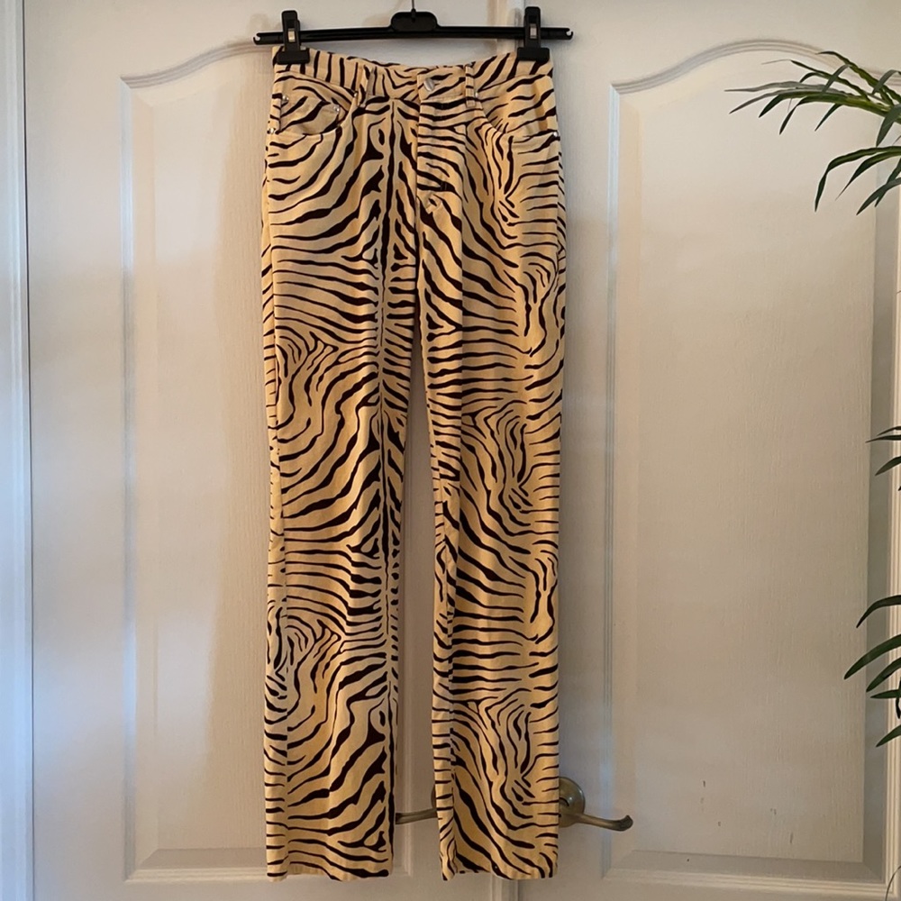 Animal Print Pants, Authentic CJ LAING Straight Leg 100% Cotton
